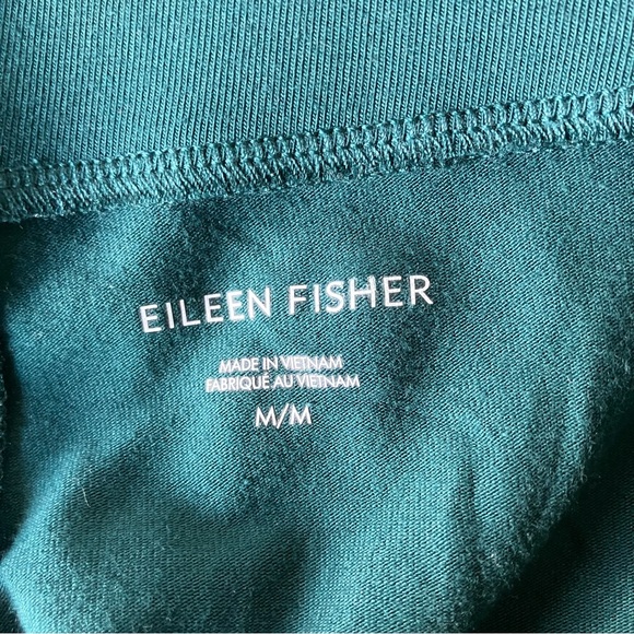 EUC Eileen Fisher Teal Wide-Leg Organic Cotton Stretch Pants (Medium) - Picture 4 of 5